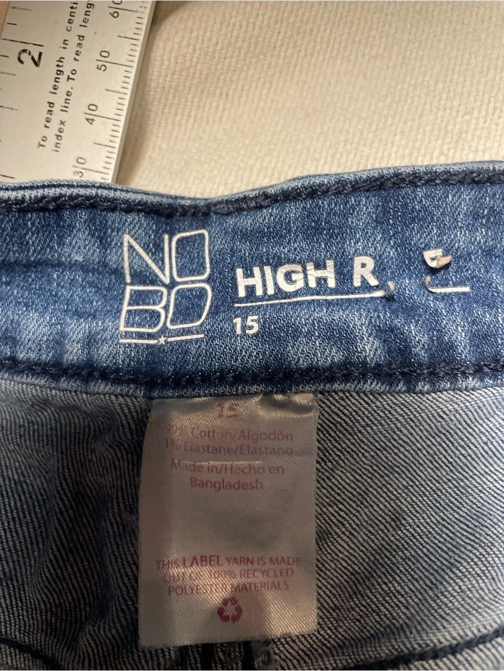 NOBO Button-Front Denim Shorts in Blue
